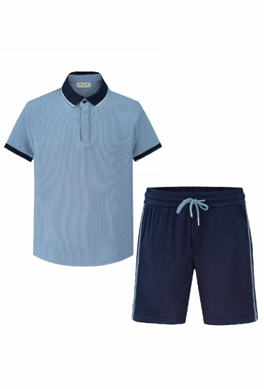 Wholesaler Frilivin - Plain polo shorts set