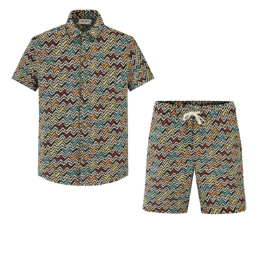 Mayorista Frilivin - Conjunto de camiseta y pantalón corto con estampado geométrico