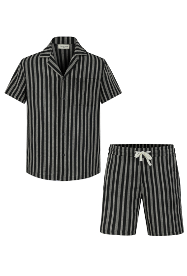 Wholesaler Frilivin - Striped shorts and shirt set