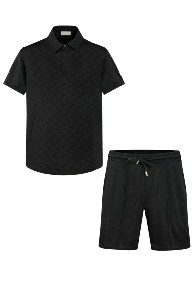 Wholesaler Frilivin - Geometric pattern polo shorts set