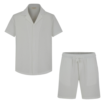 Großhändler Frilivin - Schlichtes Set aus kurzärmeligem Hemd und Shorts mit geometrischen Mustern