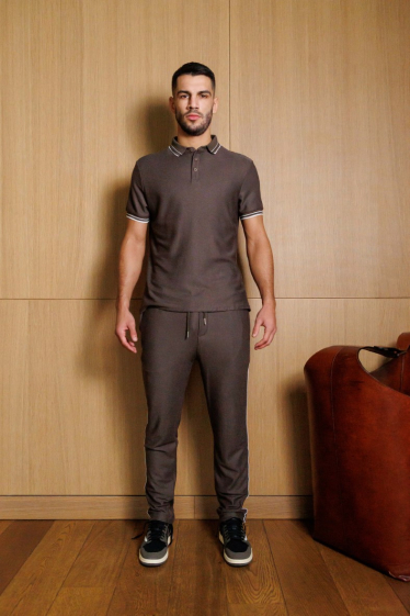 Wholesaler Frilivin - Plain short-sleeved polo pants set