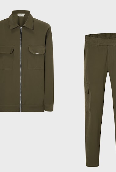 Wholesaler Frilivin - Ensemble utility veste et pantalon cargo uni