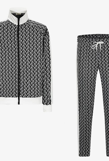 Wholesaler Frilivin - Ensemble veste et pantalon à imprimé graphique