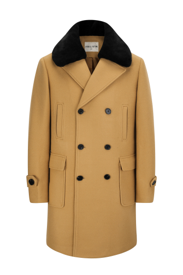 Wholesaler Frilivin - Buttoned coat with fur collar