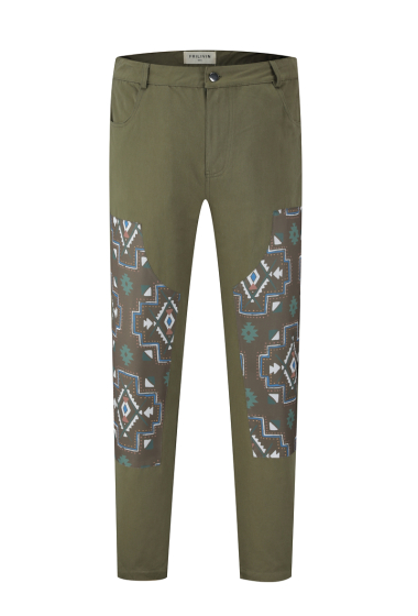 Wholesaler Frilivin - Plain straight pants with geometric patch