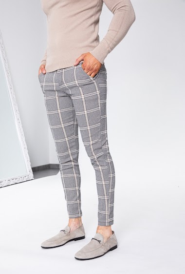 Wholesaler Frilivin - Pantalon ultra stretch à motif carreaux
