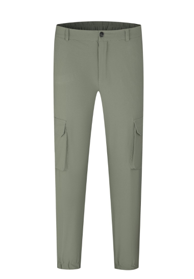 Grossiste Frilivin - Pantalon vert ajustable matière légère et travaillée