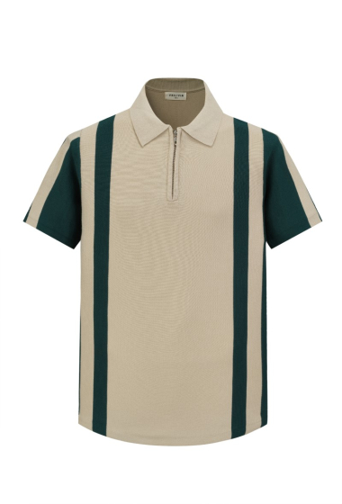 Wholesaler Frilivin - Polo shirt with zip and contrasting stripes