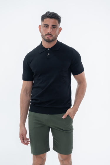 Wholesaler Frilivin - Plain short-sleeved buttoned knitted polo shirt