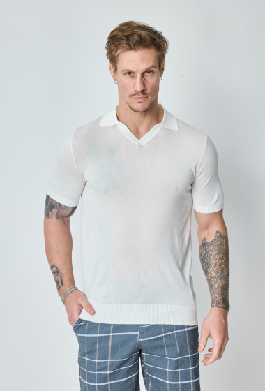 Wholesaler Frilivin - Short-sleeved plain knitted polo shirt