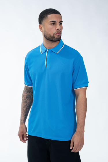Wholesaler Frilivin - Plain short-sleeved polo shirt with colorful stripes