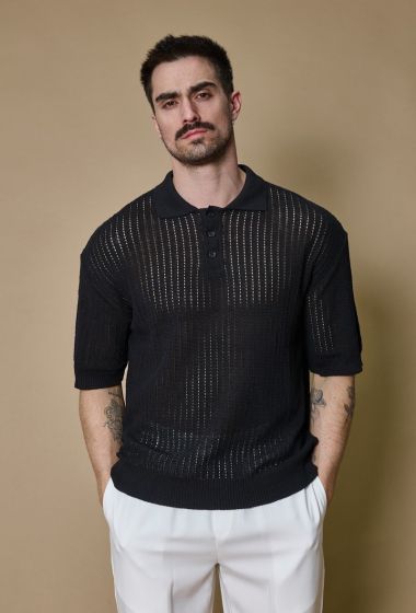 Wholesaler Frilivin - Plain short-sleeved knitted polo shirt