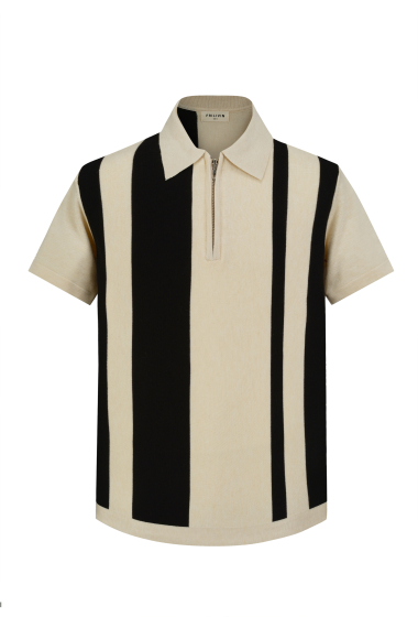 Wholesaler Frilivin - Side-striped zipped polo shirt