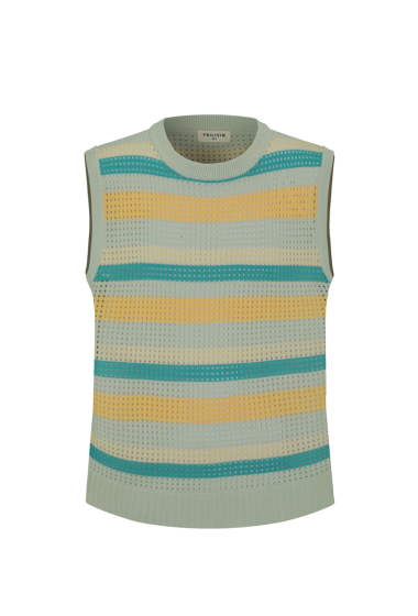 Wholesaler Frilivin - Sleeveless striped knit sweater
