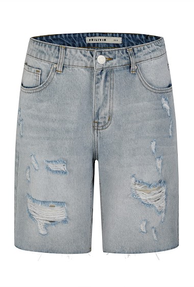 Wholesalers Frilivin - Short en jean oversize déchiré