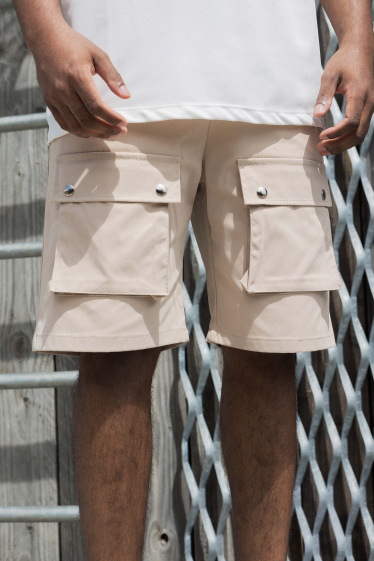 Mayorista Frilivin - Shorts cargo lisos con bolsillos en sorona