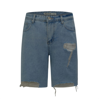 Wholesaler Frilivin - Washed denim shorts with worn details