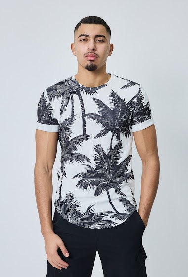Grossiste Frilivin - T-shirt à imprimé palmiers