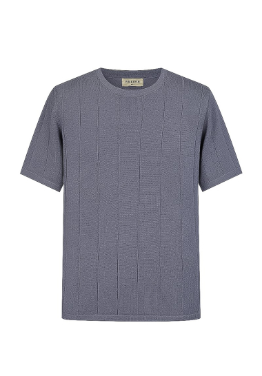 Wholesaler Frilivin - Blue knitted t-shirt with stripes