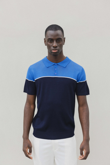 Wholesaler Frilivin - T-shirt polo en maille bicolore