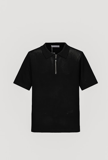 Grossiste Frilivin - T-shirt polo zippé en maille piquée