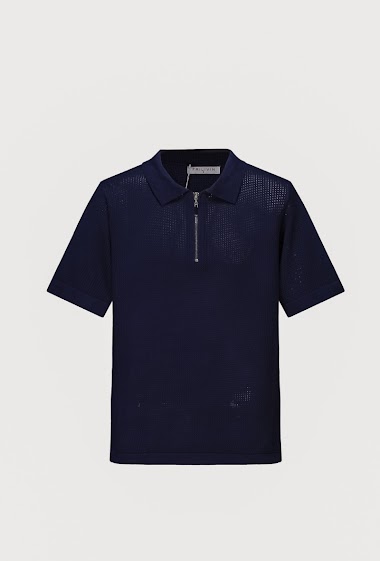 T-shirt polo zippé en maille piquée
