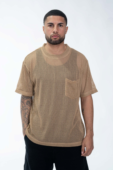 Wholesaler Frilivin - Plain sheer mesh T-shirt