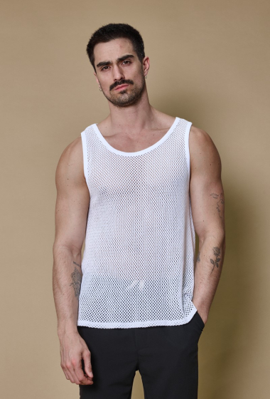 Wholesaler Frilivin - Plain sleeveless t-shirt with short holes