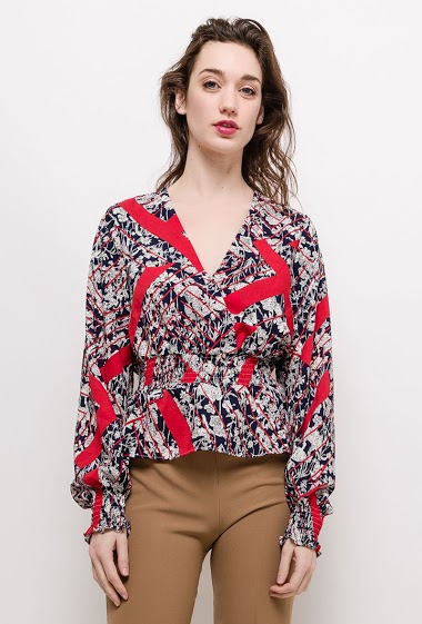 Wholesaler Frime Paris - Floral wrap blouse