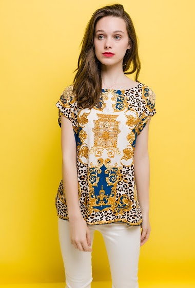 Wholesaler Frime Paris - Printed blouse with strass