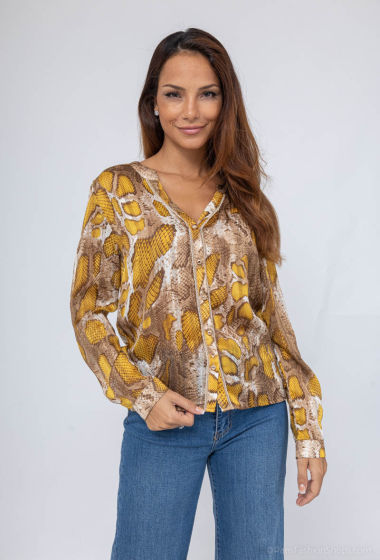 Wholesaler Frime Paris - Long sleeve python print blouse