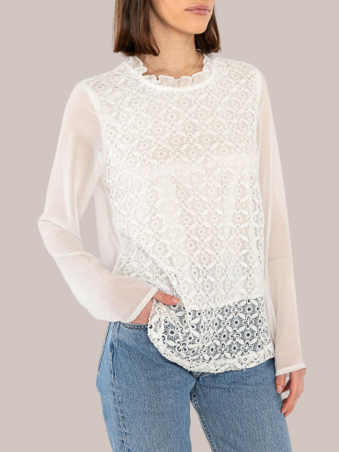 Wholesaler Frime Paris - Romantic long-sleeved blouse