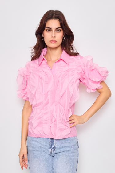 Wholesaler Frime Paris - Short-sleeved shirt with ruffles