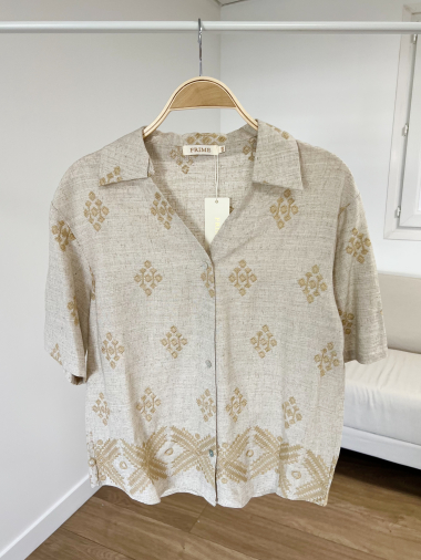 Mayorista Frime Paris - Camisa de lino bordada