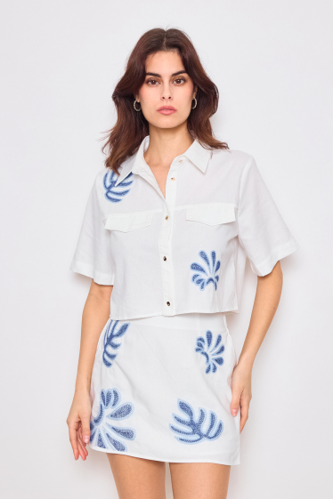 Wholesaler Frime Paris - Embroidered short-sleeve shirt