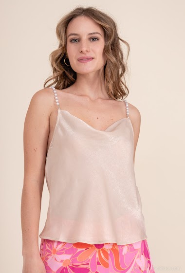 Großhändler Frime Paris - Tank top with pearl straps