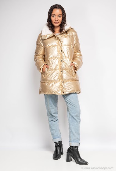 Wholesaler Frime Paris - Shiny puffer jacket with detachable hood
