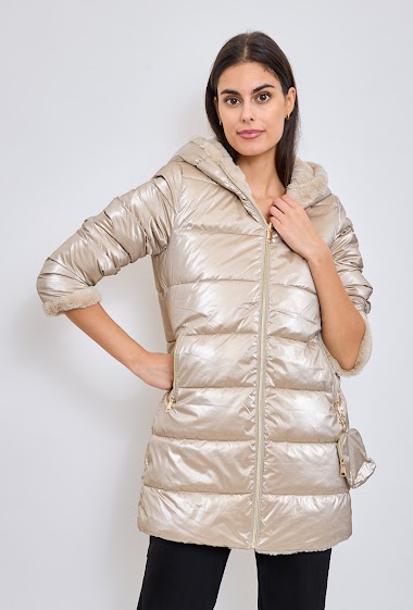 Wholesaler Frime - Reversible shiny puffer jacket