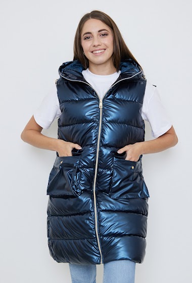 Wholesaler Frime Paris - Long sleeveless puffer jacket