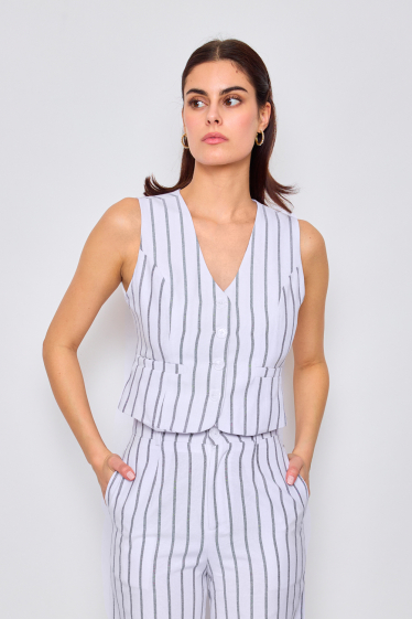 Wholesaler Frime Paris - Sleeveless striped vest