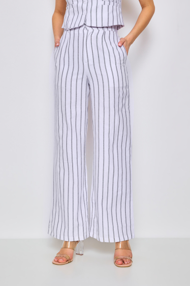 Wholesaler Frime Paris - Striped slightly flared cotton pants