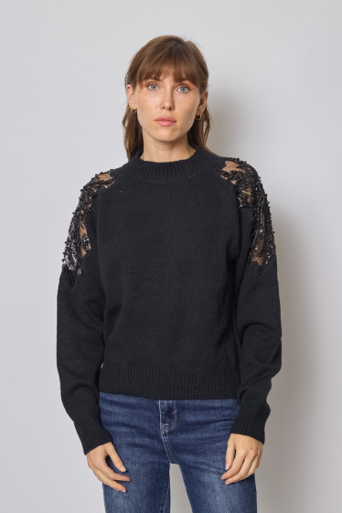 Wholesaler Frime Paris - Sweater with beaded sleeves