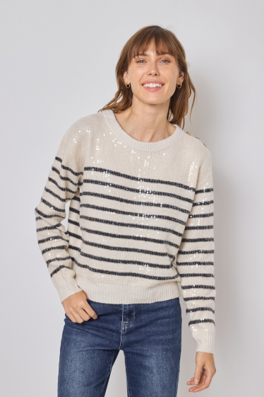 Wholesaler Frime - Sailor sweater in sequins