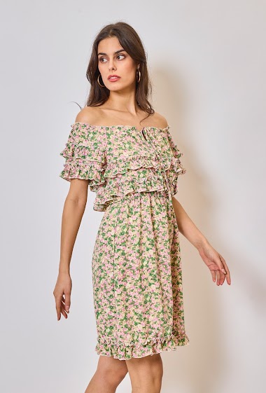 Wholesaler Frime Paris - Off-the-shoulder floral dress