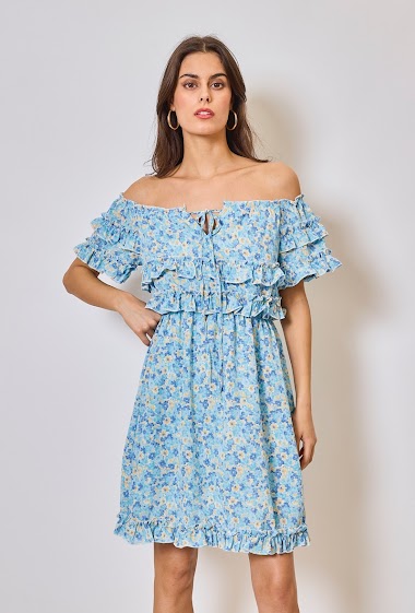 Wholesaler Frime Paris - Off-the-shoulder floral dress