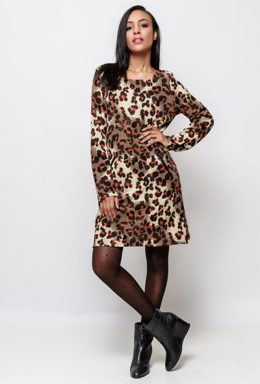 Mayorista Frime Paris - Vestido con estampado de leopardo