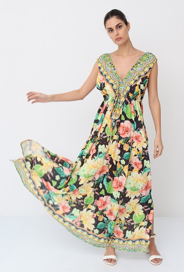 Großhändler Frime Paris - Langes bedrucktes Kleid