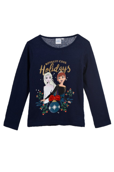 Grossiste Frozen - T-shirt manches longues Noël REINE DES NEIGES