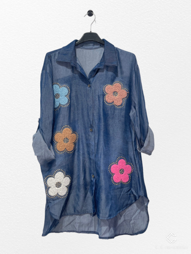 Wholesaler C.CONSTANTIA - Tencel shirt with flower pattern